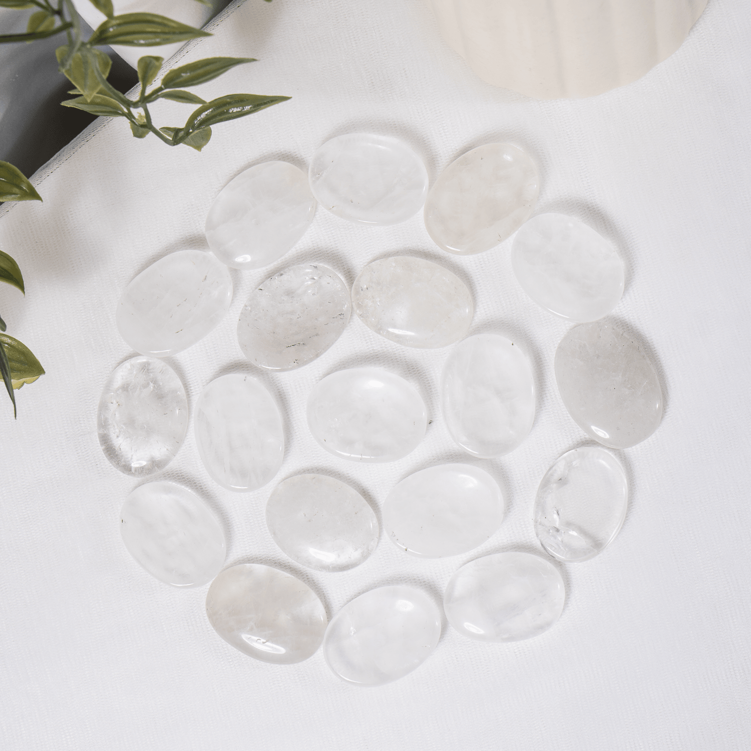 Crystal Quartz Pocket Stones (Dispelling Negative Energy and Meditation) DestGlow