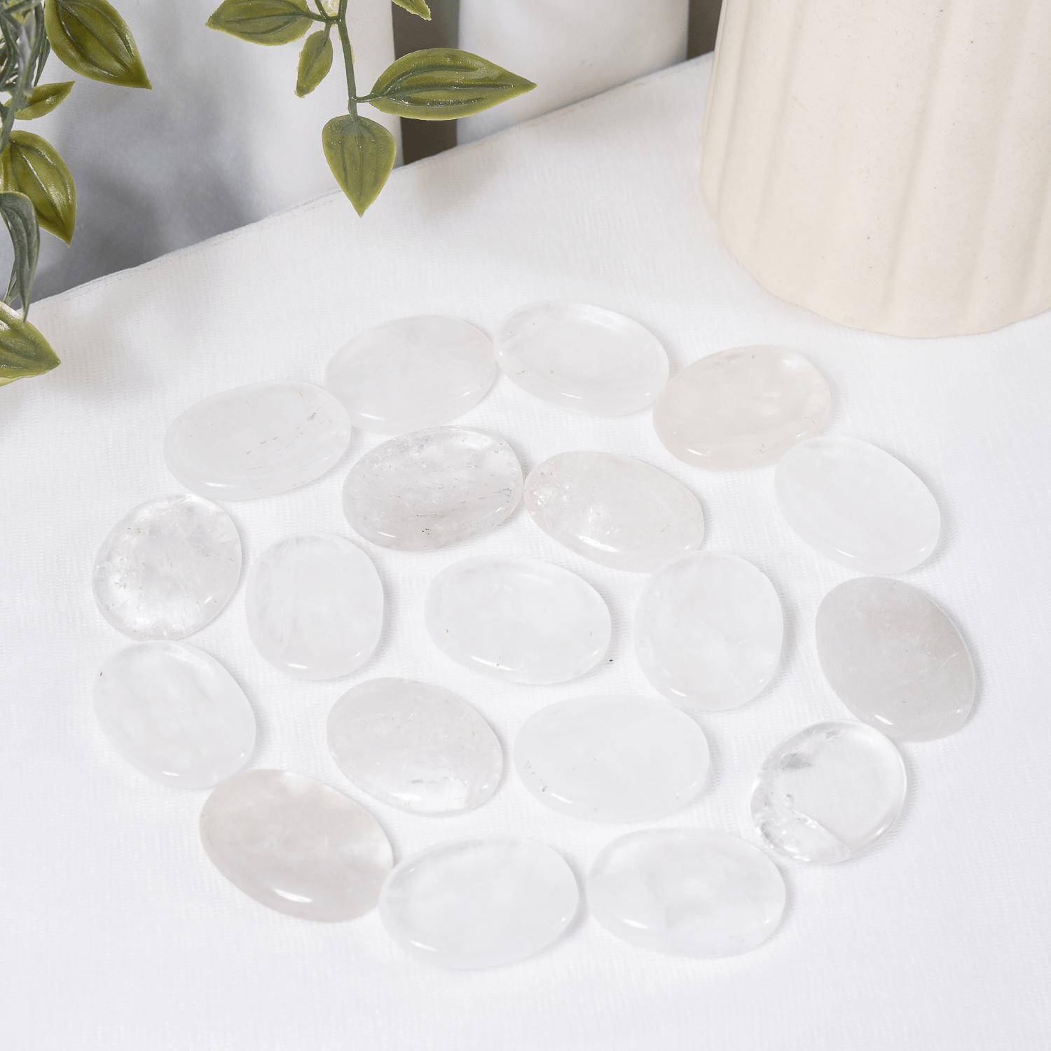 Crystal Quartz Pocket Stones (Dispelling Negative Energy and Meditation) DestGlow