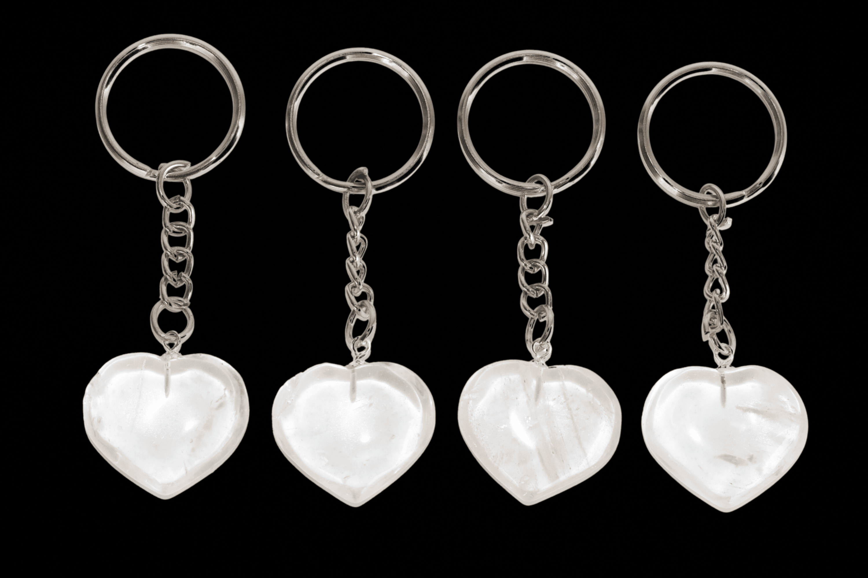 Crystal Quartz Key Chain, Gemstone Keychain Crystal Key Ring (Dreams and Enhancing) DestGlow