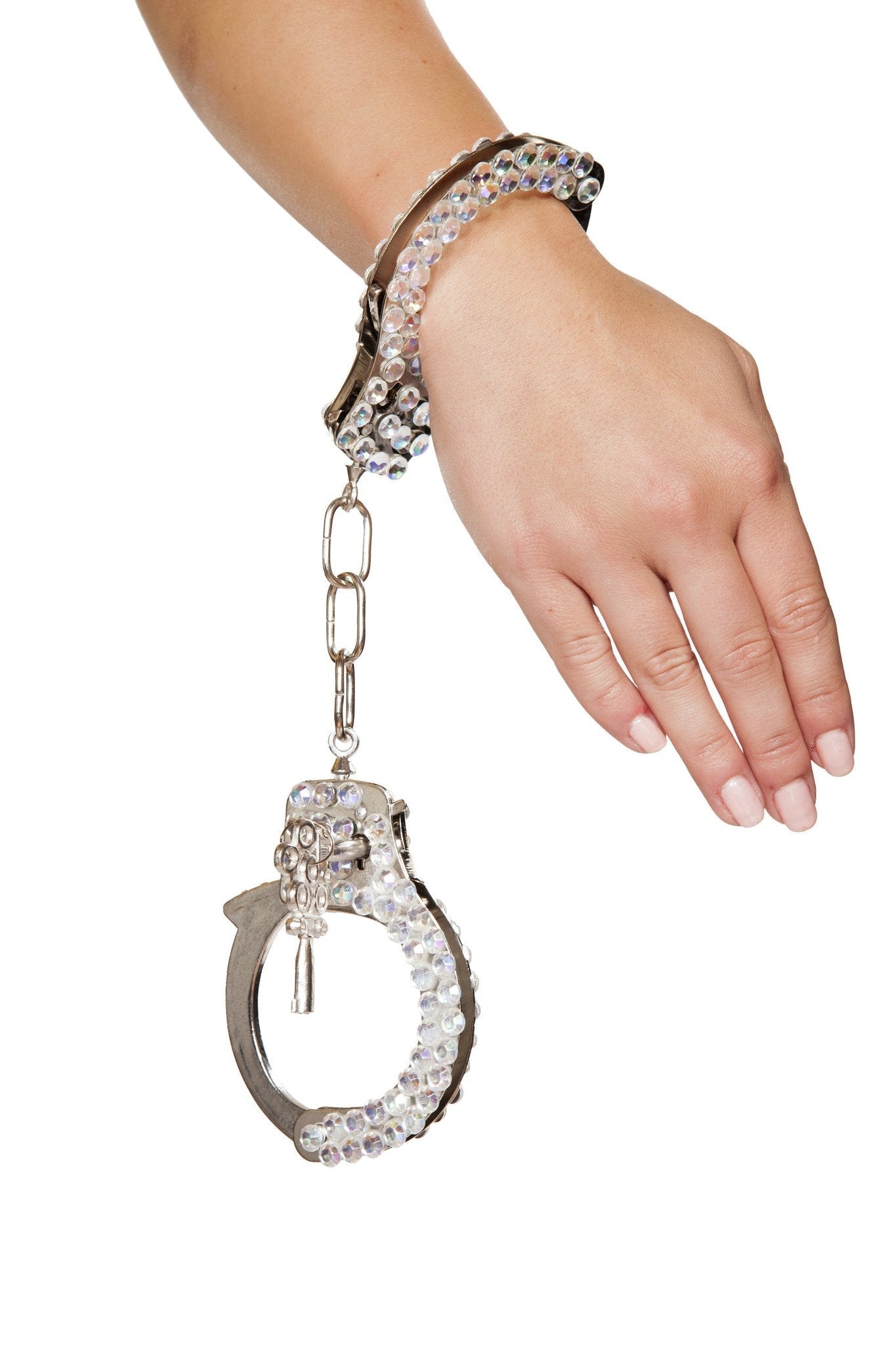 Silver Handcuffs with Rhinestones - DestGlow