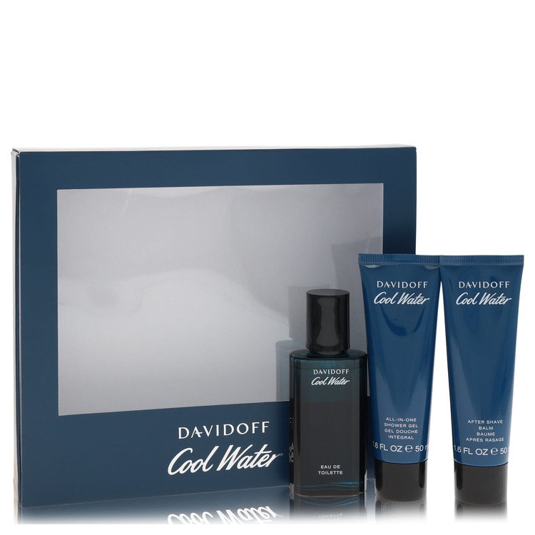 Cool Water by Davidoff Gift Set 1.4 oz Eau De Toilette Spray +1.7 oz After Shave Balm+ 1.7 oz Shower Gel for Men