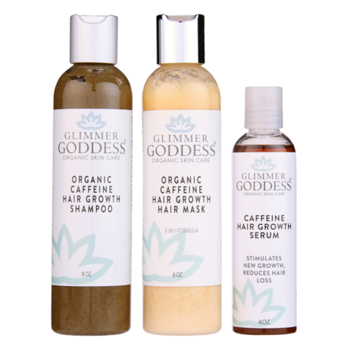 Organic Caffeine Hair Growth Trio - Shampoo, Conditioner & Treatment Set