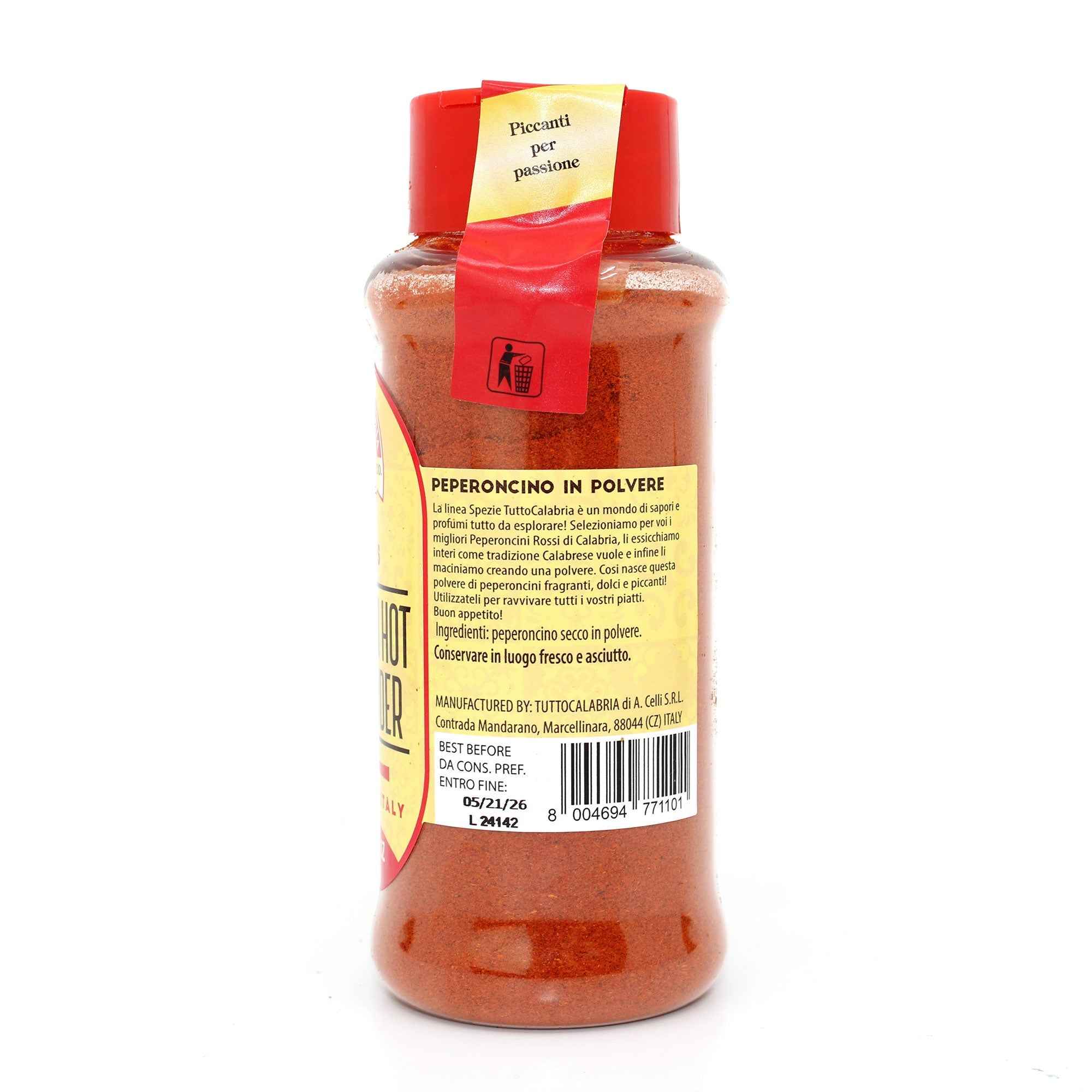TuttoCalabria Hot Calabrian Chili Powder Shaker (3.88 oz)