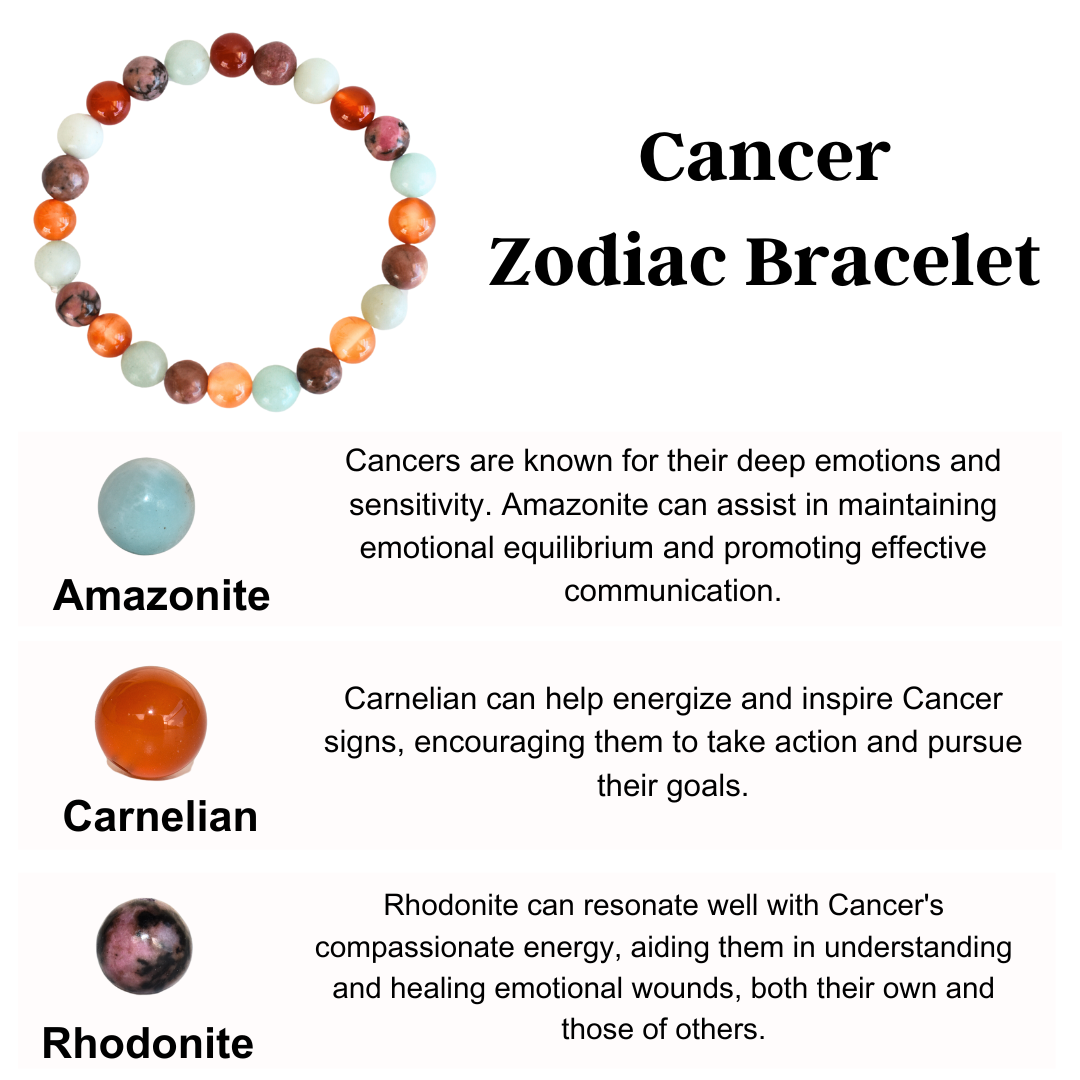 Cancer Zodiac Crystal Bracelet, Cancer Gifts DestGlow