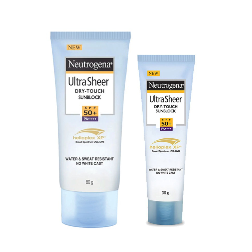 Neutrogena Ultrasheer SPF50+ PA+++ Ultra Light Face Sunscreen For Dry & Oily Skin Home+Travel Combo