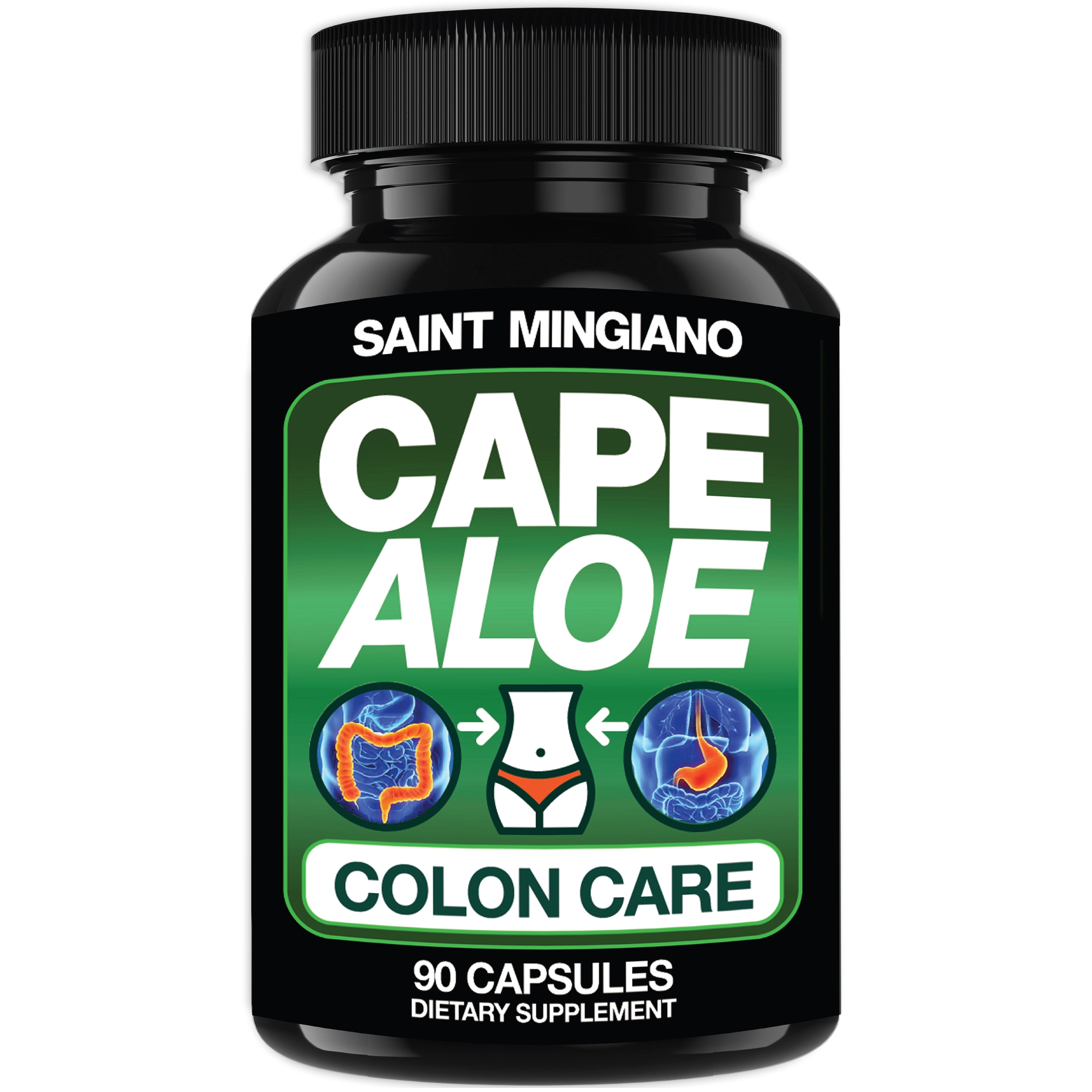 Cape Aloe Colon Cleanse, Detox & Flush - 90 Capsules. Gentle Constipation Relief by Saint Mingiano - Supplements & Wellness Dedicated to Holistic Health