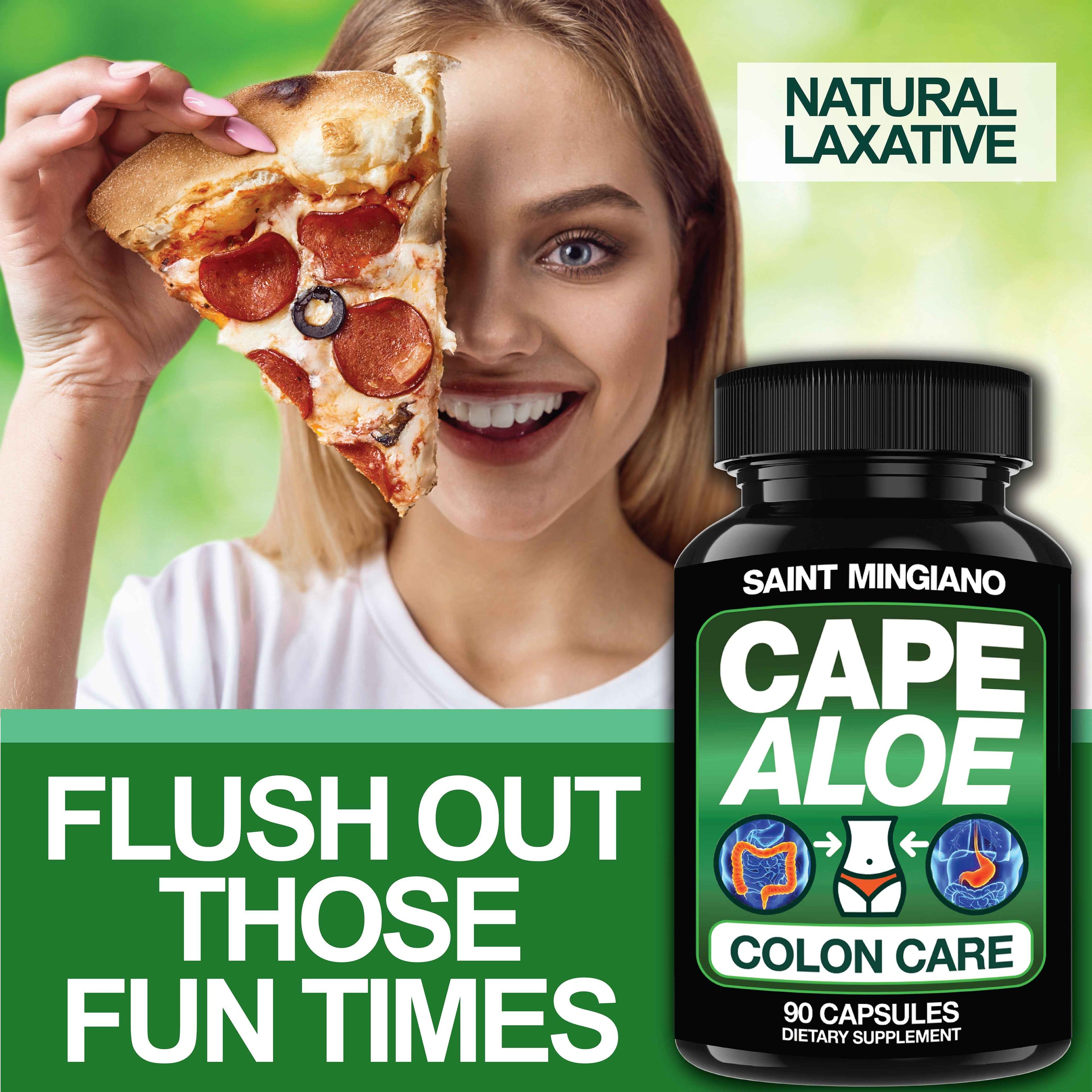 Cape Aloe Colon Cleanse, Detox & Flush - 90 Capsules. Gentle Constipation Relief