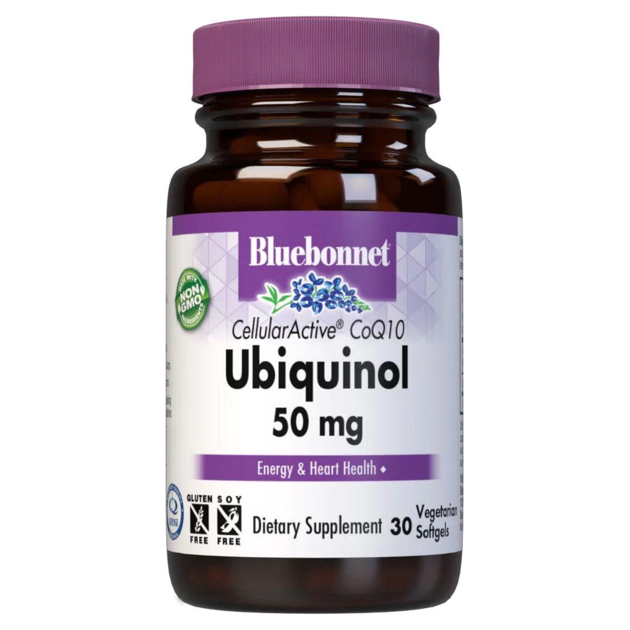 Bluebonnets CellularActive CoQ10 Ubiquinol 50 mg, 30 Vegetarian Softgels