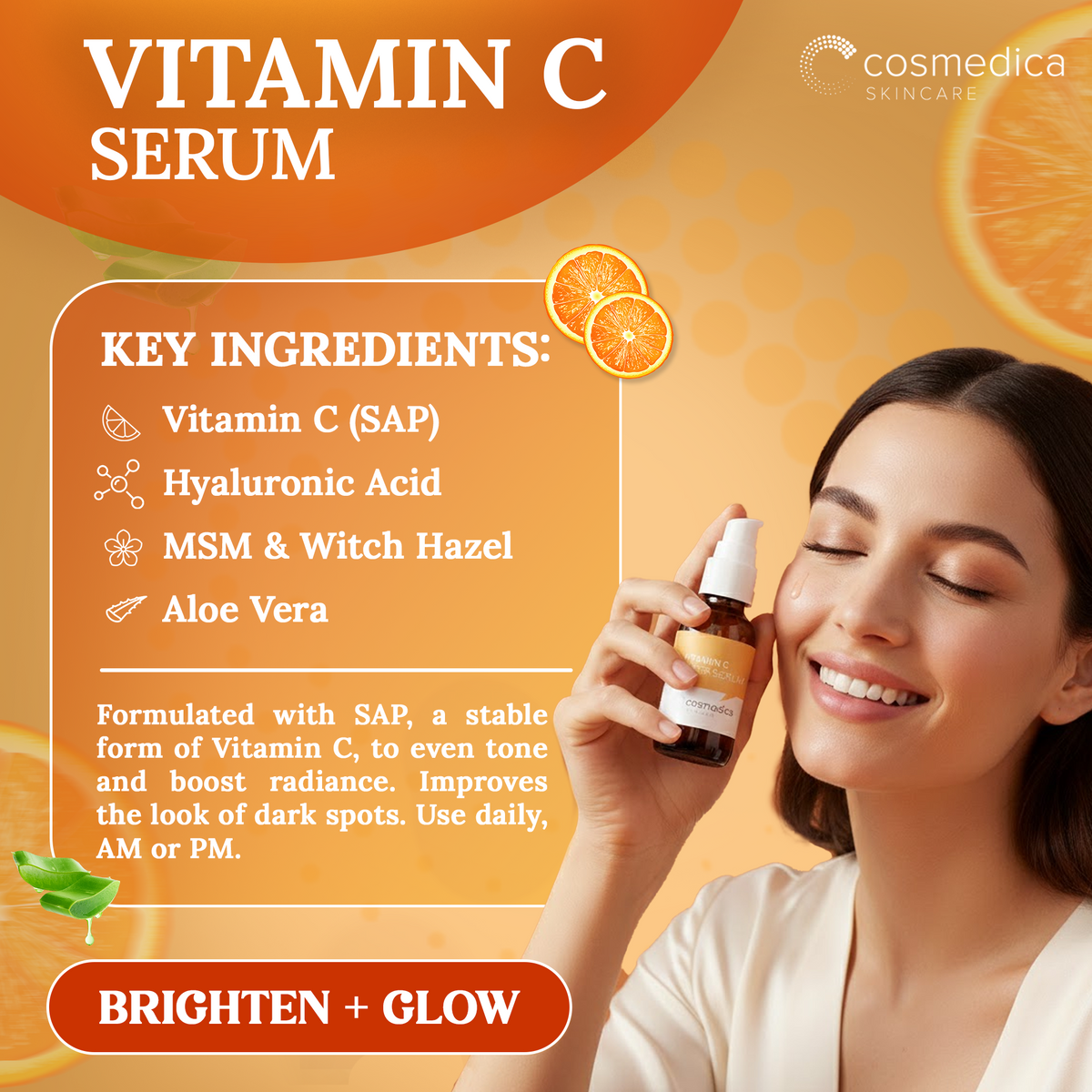 Cosmedica Skincare Facial Serum Trio Set – Vitamin C Serum, 2.5% Retinol Serum & Hyaluronic Acid Serum for Face – Anti Aging, Brightening & Hydrating Skincare – Reduce Wrinkles & Dark Spots – Vegan, Cruelty Free (3 x 1oz) DestGlow