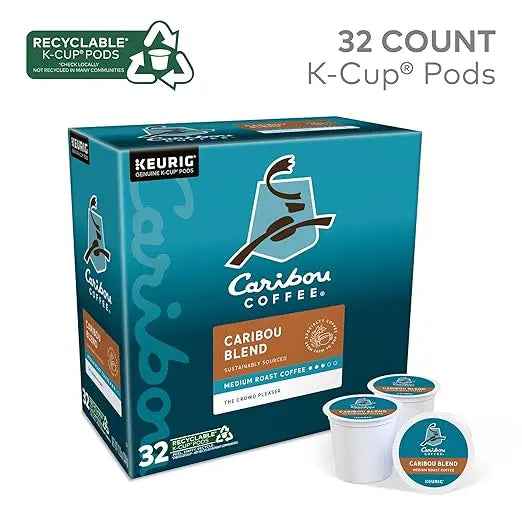 Caribou Coffee Caribou Blend K-Cup Pods – Medium Roast, 32 Count
