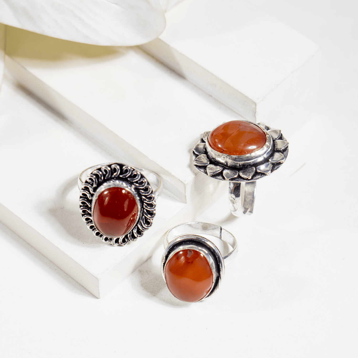 Carnelian rings – Gemstone rings Natural Crystal Healing Jewelry Collection DestGlow