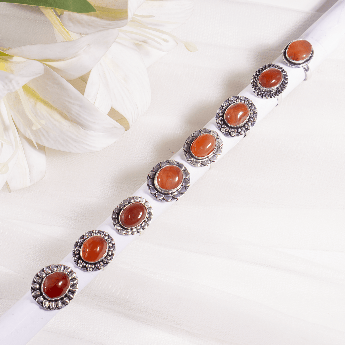 Carnelian rings – Gemstone rings Natural Crystal Healing Jewelry Collection DestGlow