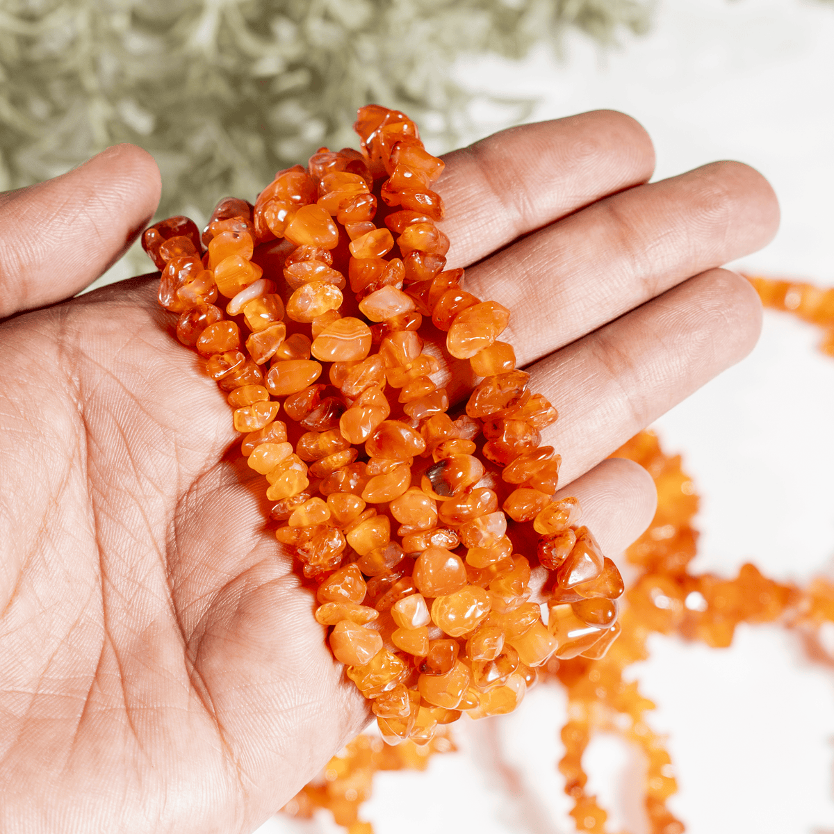 Carnelian Chip Bracelet (Abundance and Relationships) DestGlow