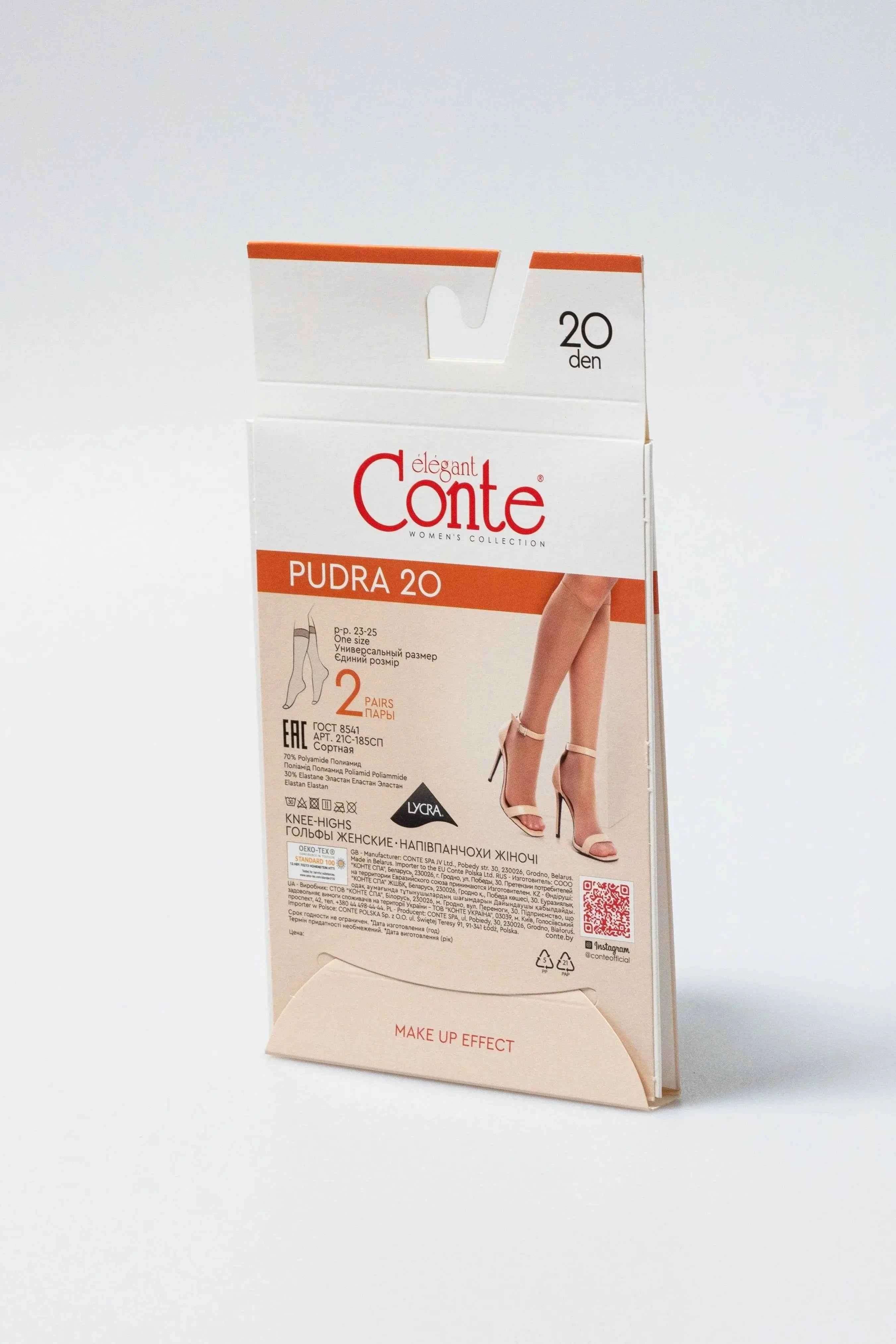 Knee Highs Conte Pudra 20 Den (2 pairs)