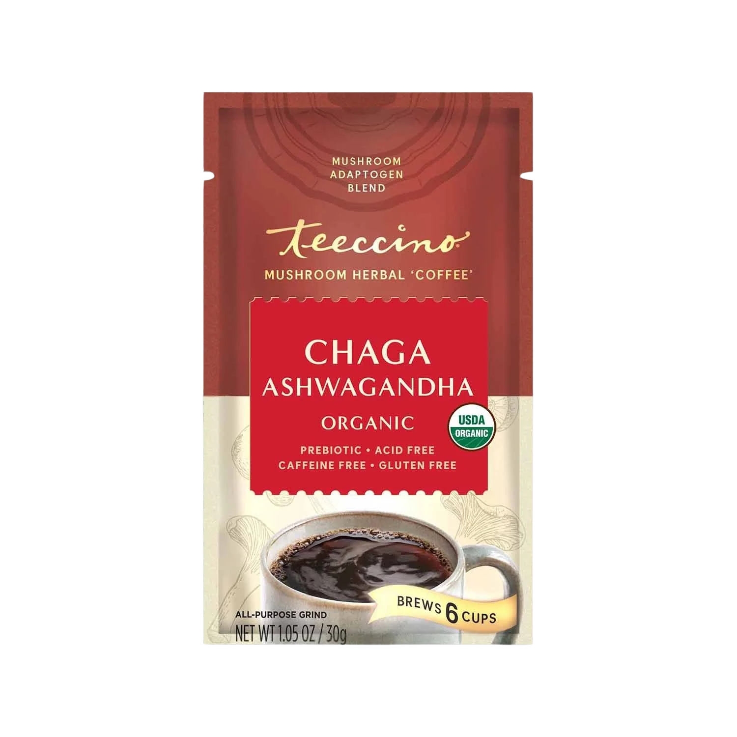 Chaga Ashwagandha Butterscotch Cream Mushroom Herbal Coffee