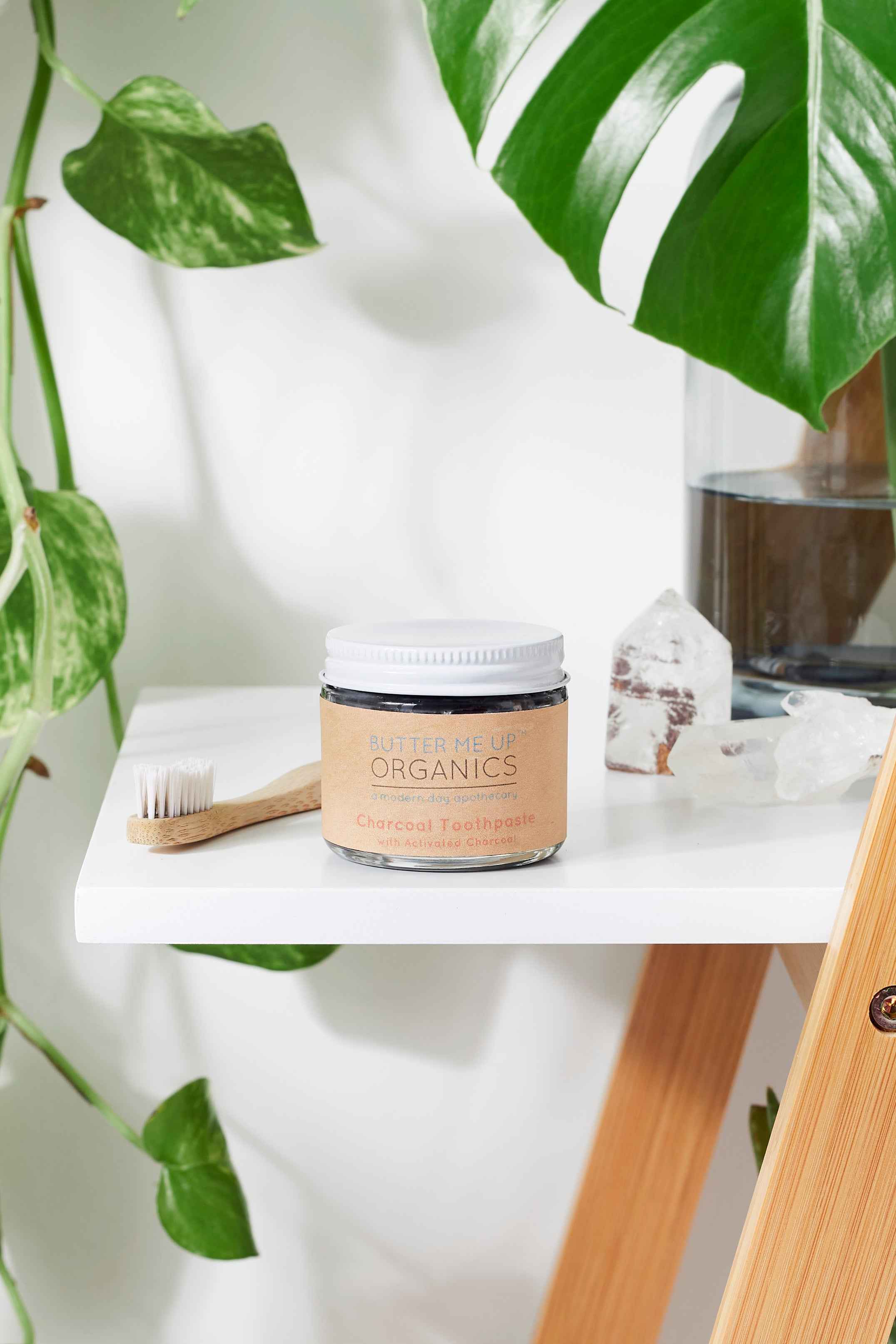 Organic Activated Charcoal Toothpaste / Whitening Toothpaste / Organic Toothpaste / Black Toothpaste / Charcoal Toothpaste / Tooth Paste by Butter Me Up Organics