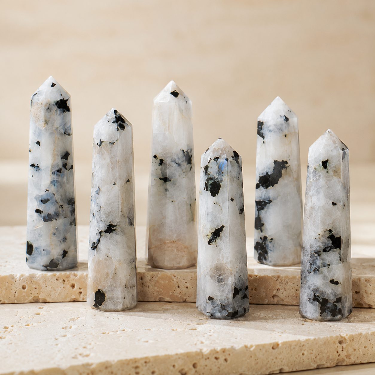 Rainbow Moonstone Tower Point (Creativity and Compassion)