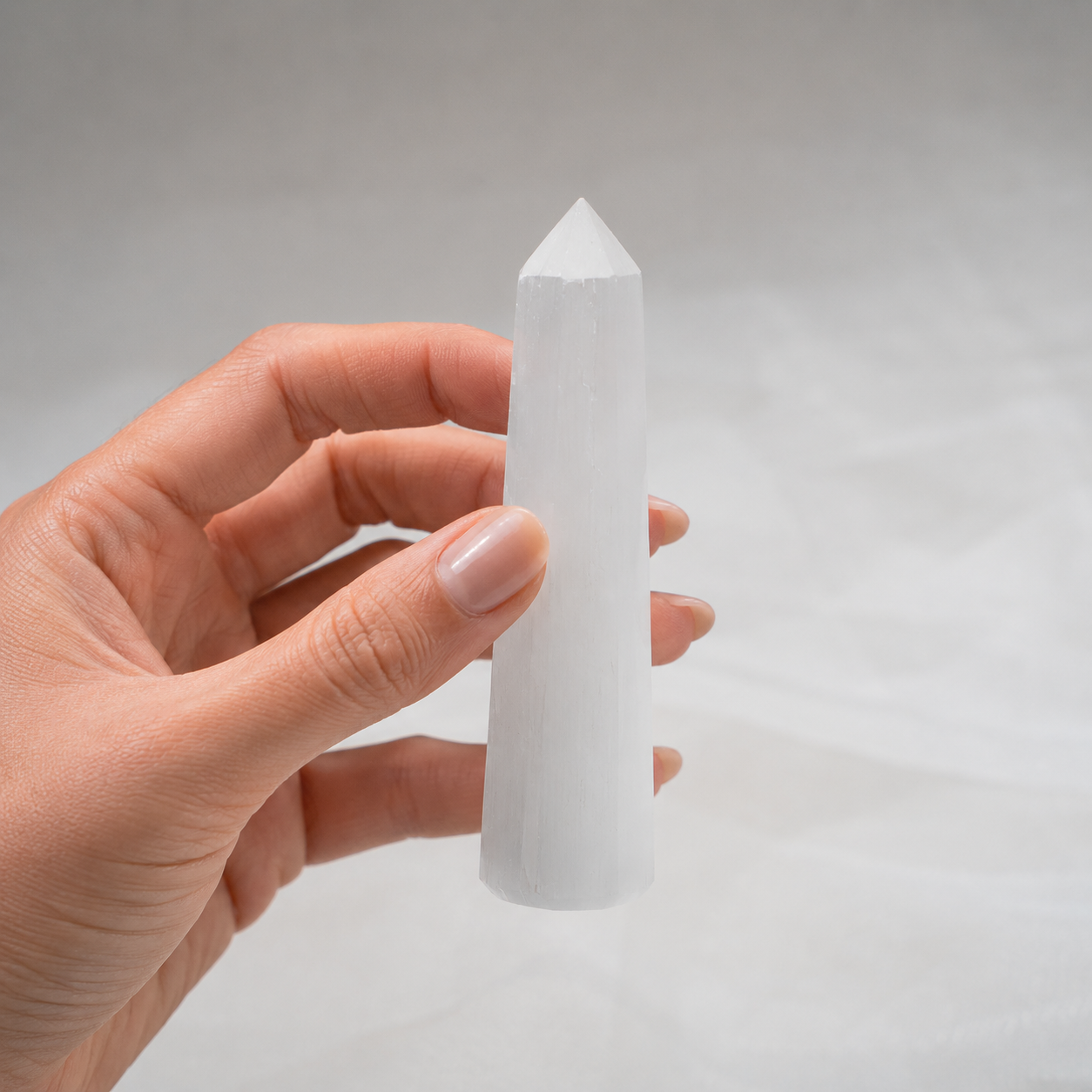 Selenite Tower Point (Insight and Flexibility) DestGlow