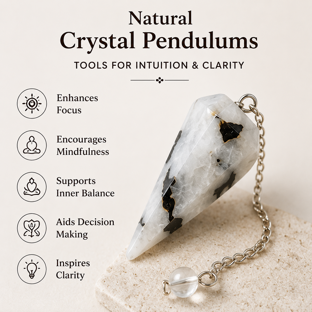 Rainbow Moonstone Pendulum (Growth and Inspiration ) DestGlow
