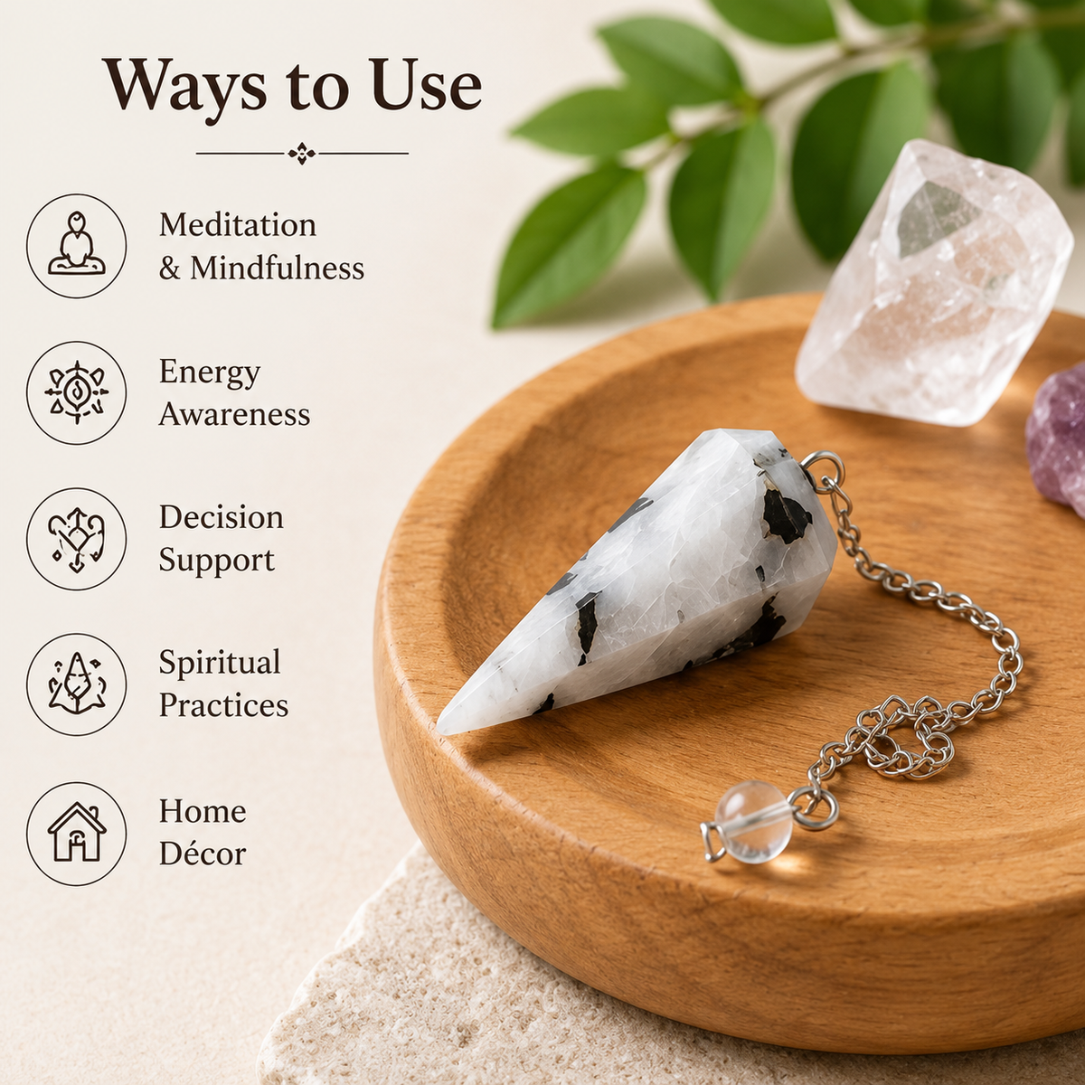Rainbow Moonstone Pendulum (Growth and Inspiration ) DestGlow