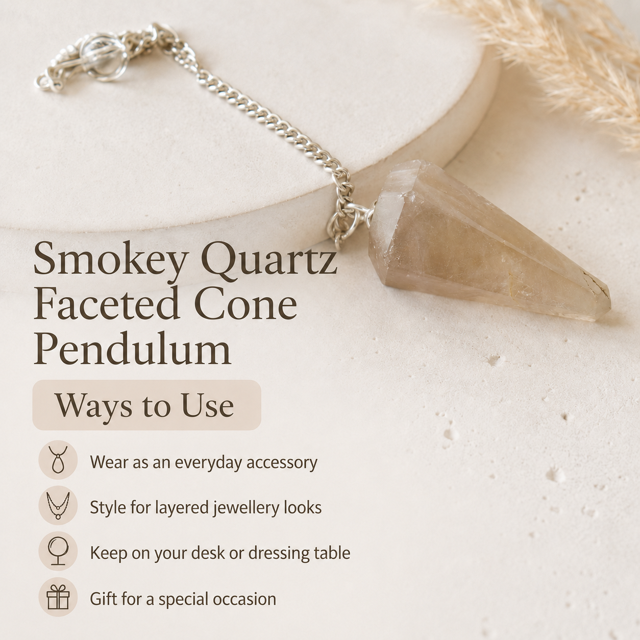 Smokey Quartz Pendulum (Expanded Awareness and Channeling) DestGlow