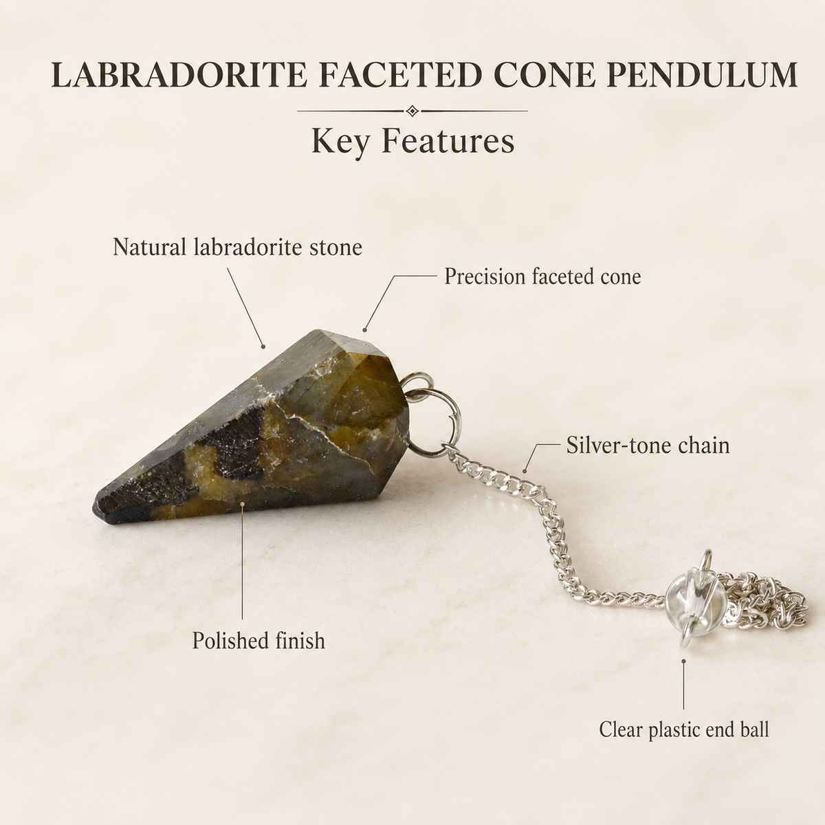 Labradorite Pendulum (Synchronicity and Protection) DestGlow