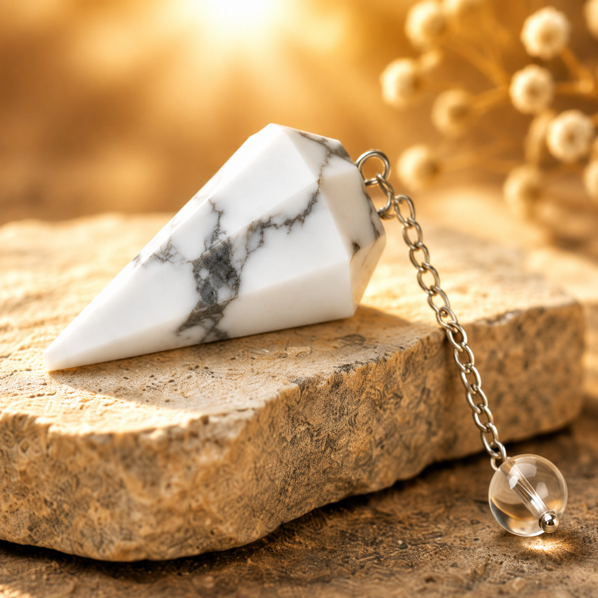 Howlite Pendulum (Inspiration and Balance)