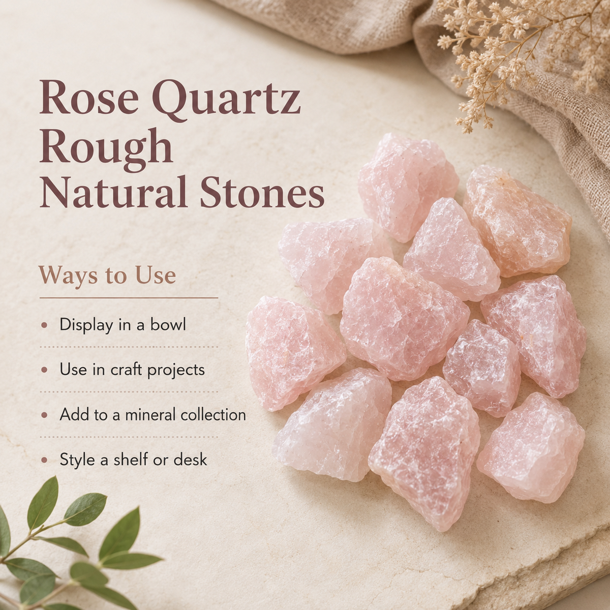 Rose Quartz Rough Rocks (Support Emotional and Boost Feelings Of Peace) DestGlow