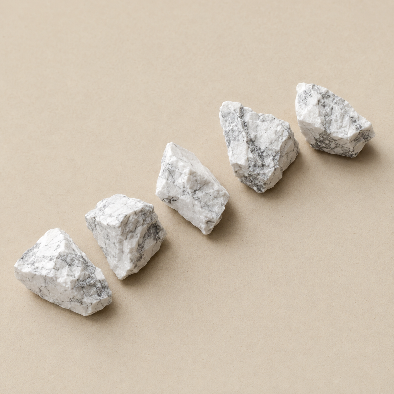 Howlite Rough Rocks (Strength and Stress Relief) DestGlow