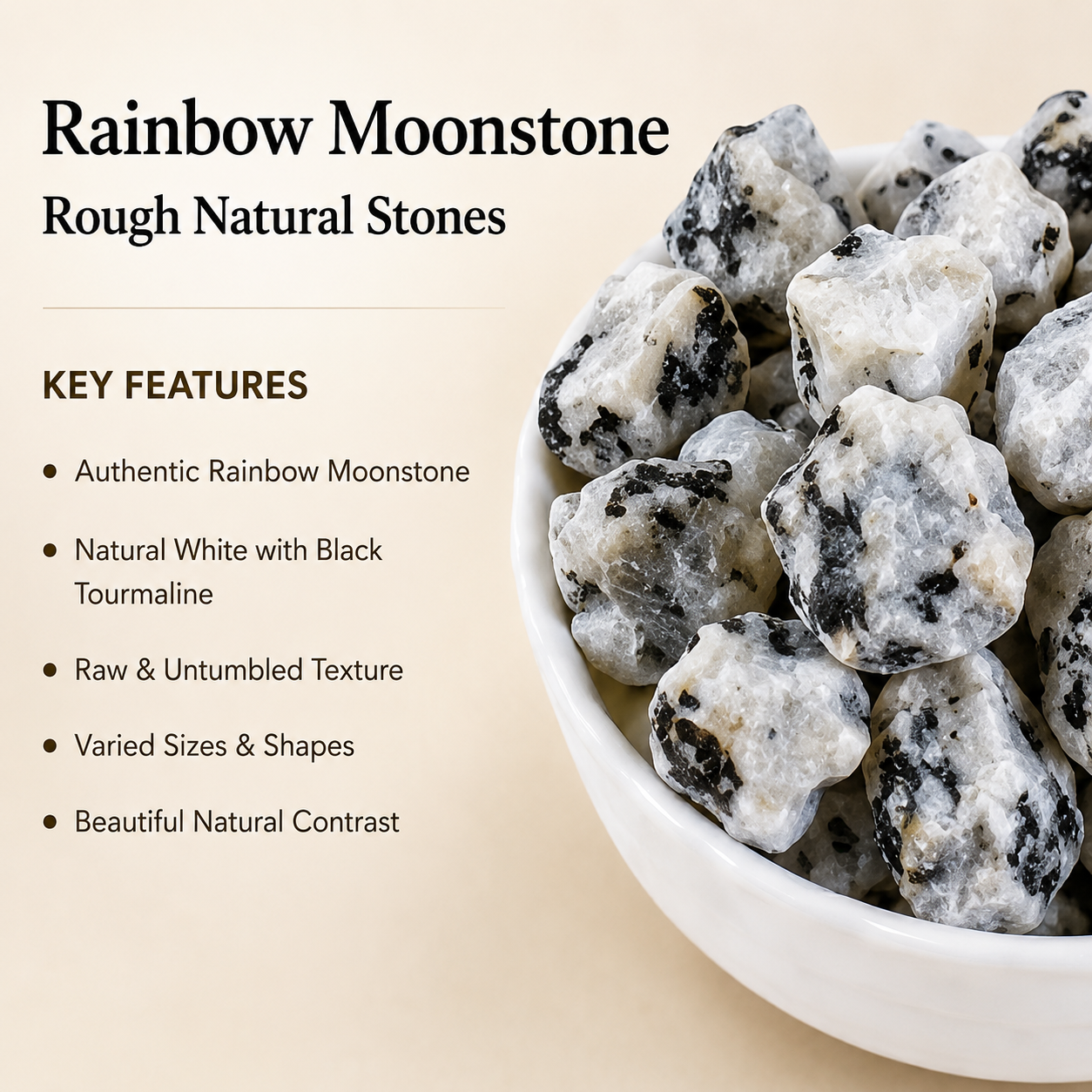 Rainbow Moonstone Rough Rocks (Compassion and Inner Confidence) DestGlow