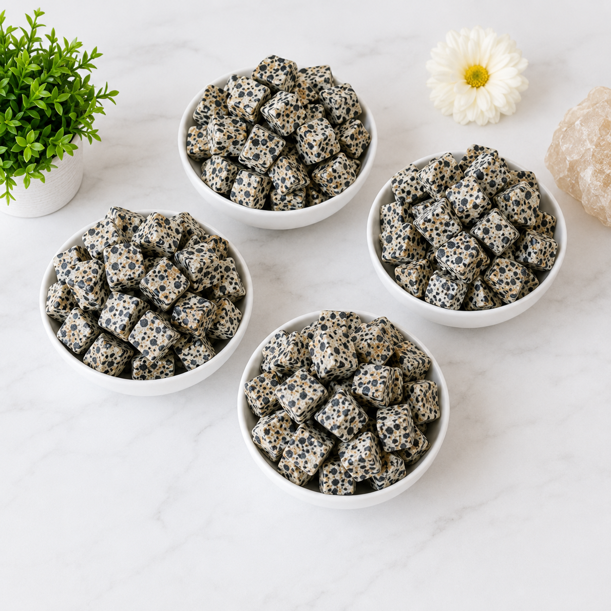Dalmatian Jasper Rough Rocks (Grounding Energy and Good Fortune) DestGlow