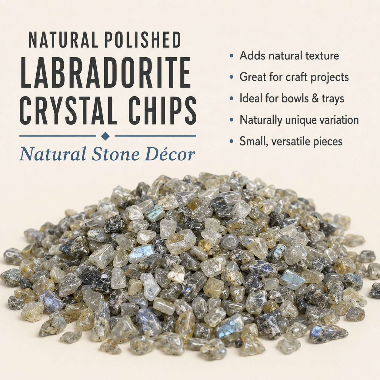 Raw Labradorite Crystal Chips.