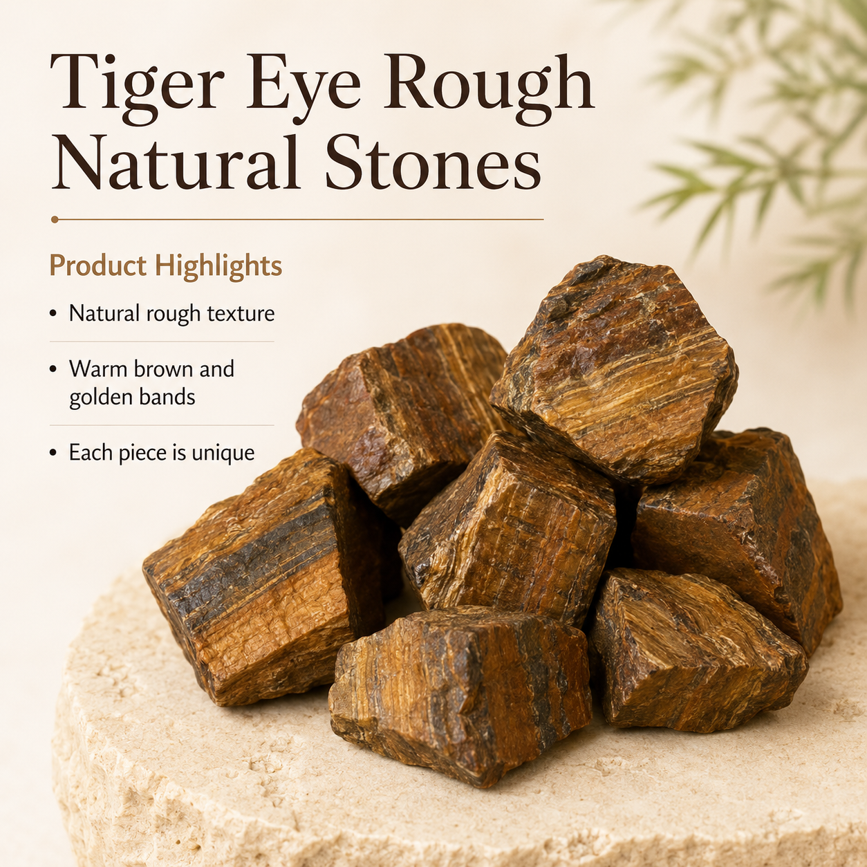 Tiger Eye Rough Rocks (Intuition and Prosperity) DestGlow