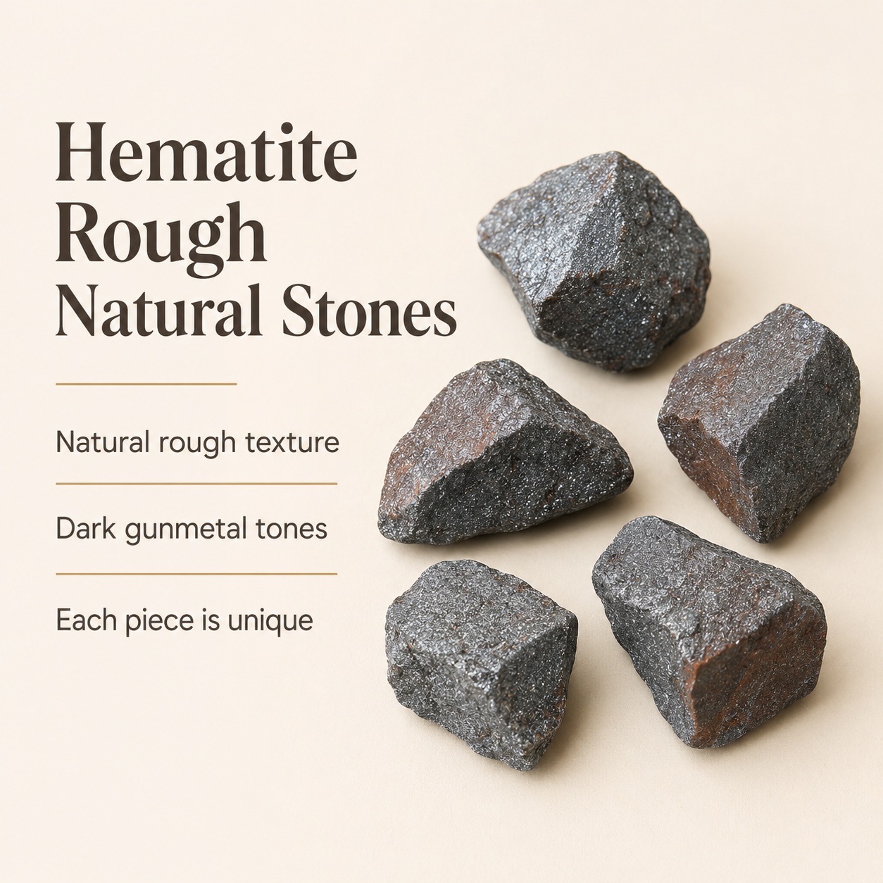 Hematite Rough Rocks (Focuses Energy and Emotions) DestGlow