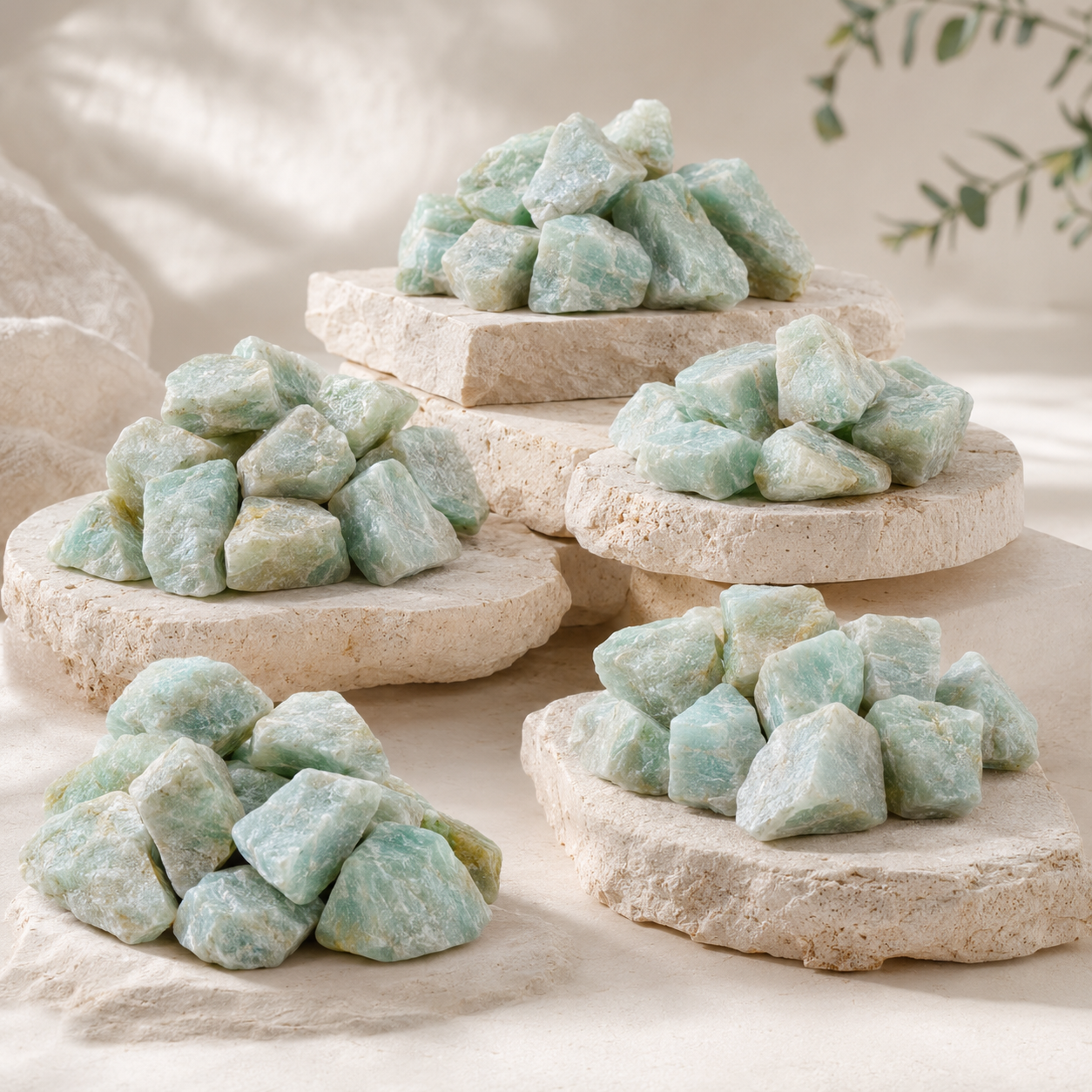 Raw Amazonite Rough Rocks (Luck and Success) DestGlow