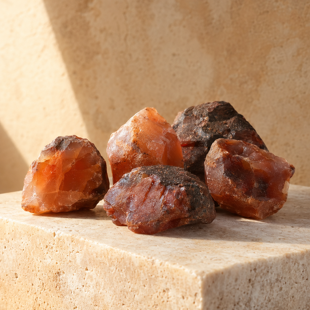 Carnelian Rough Rocks (Motivation and Stimulates Creativity) DestGlow