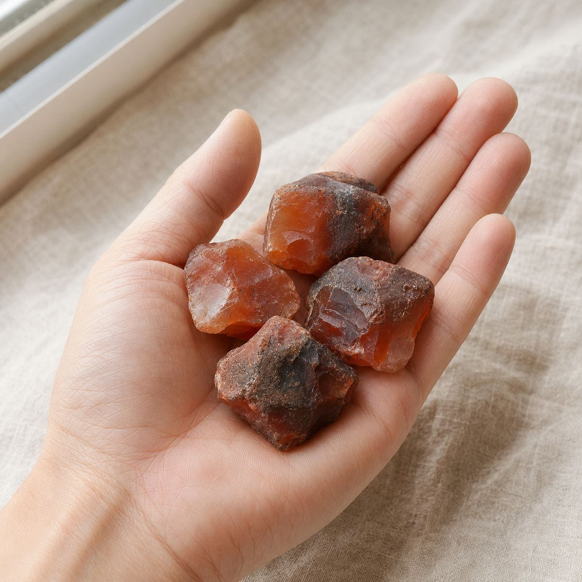 Carnelian Rough Rocks (Motivation and Stimulates Creativity) DestGlow