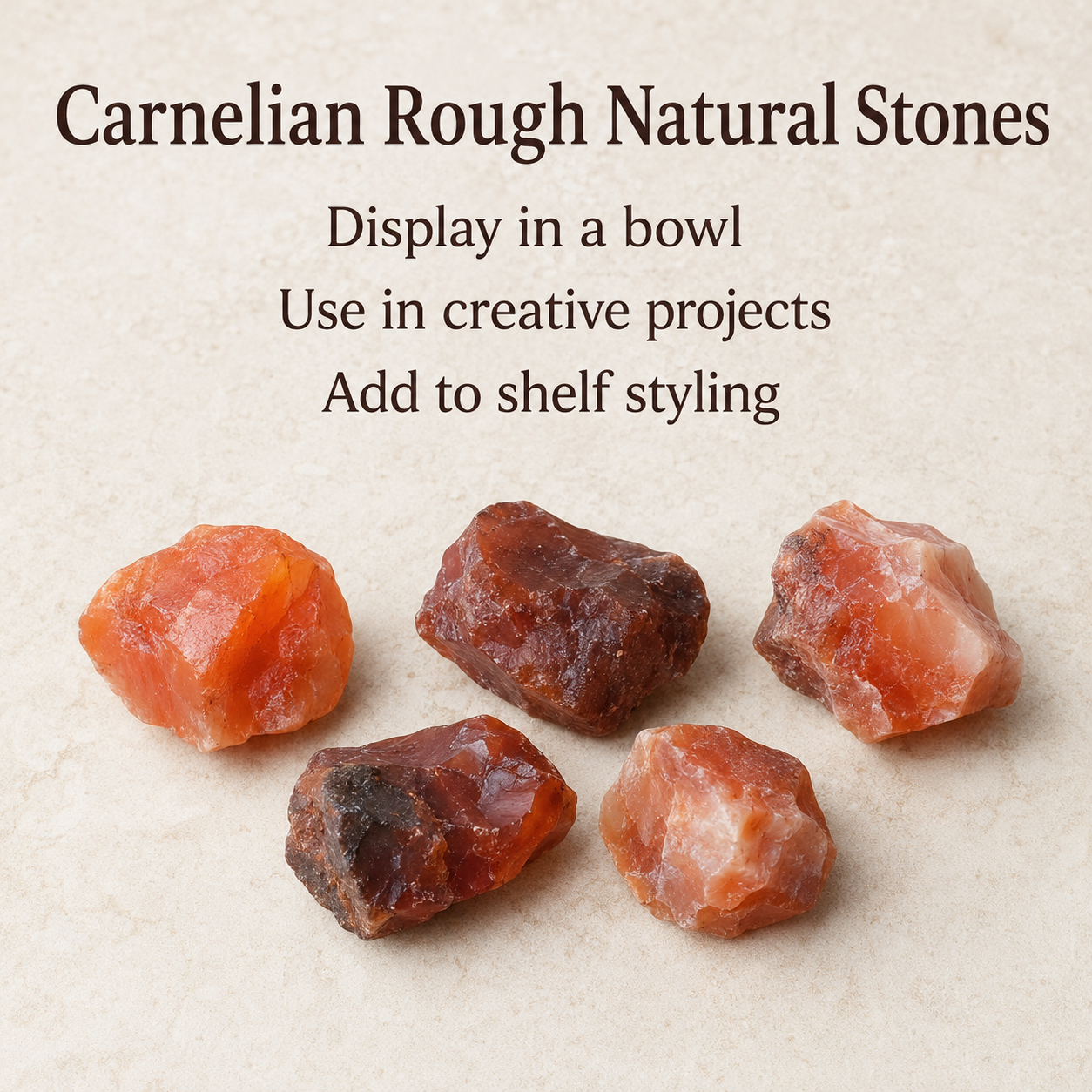 Carnelian Rough Rocks (Motivation and Stimulates Creativity) DestGlow