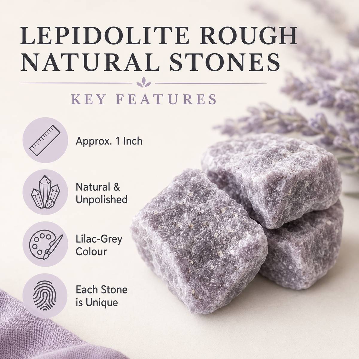 Lepidolite Rough Rocks (Emotional Balance and Inner Peace)