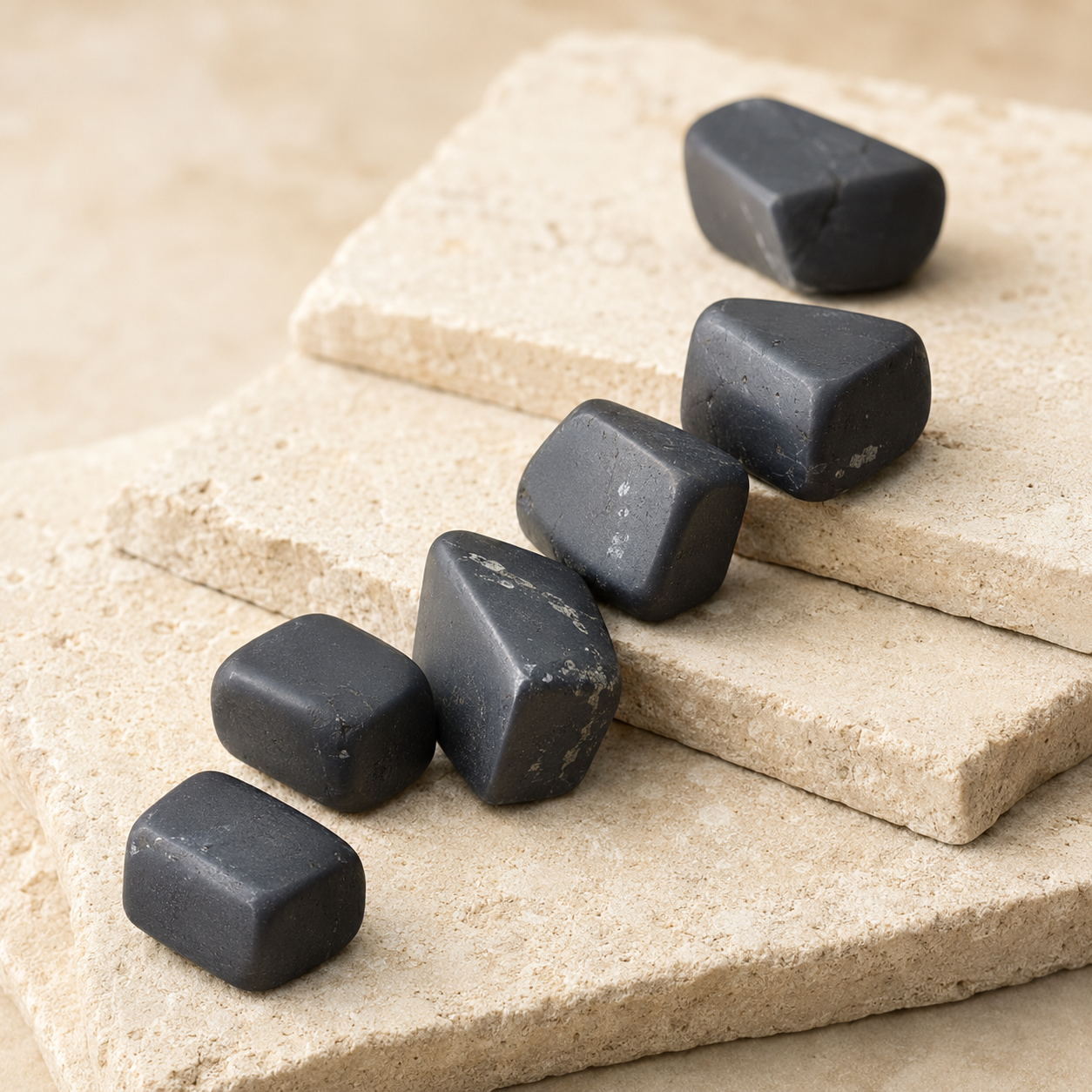 Black Shungite Tumbled Crystals (Elimination Toxins and Clarity ) DestGlow