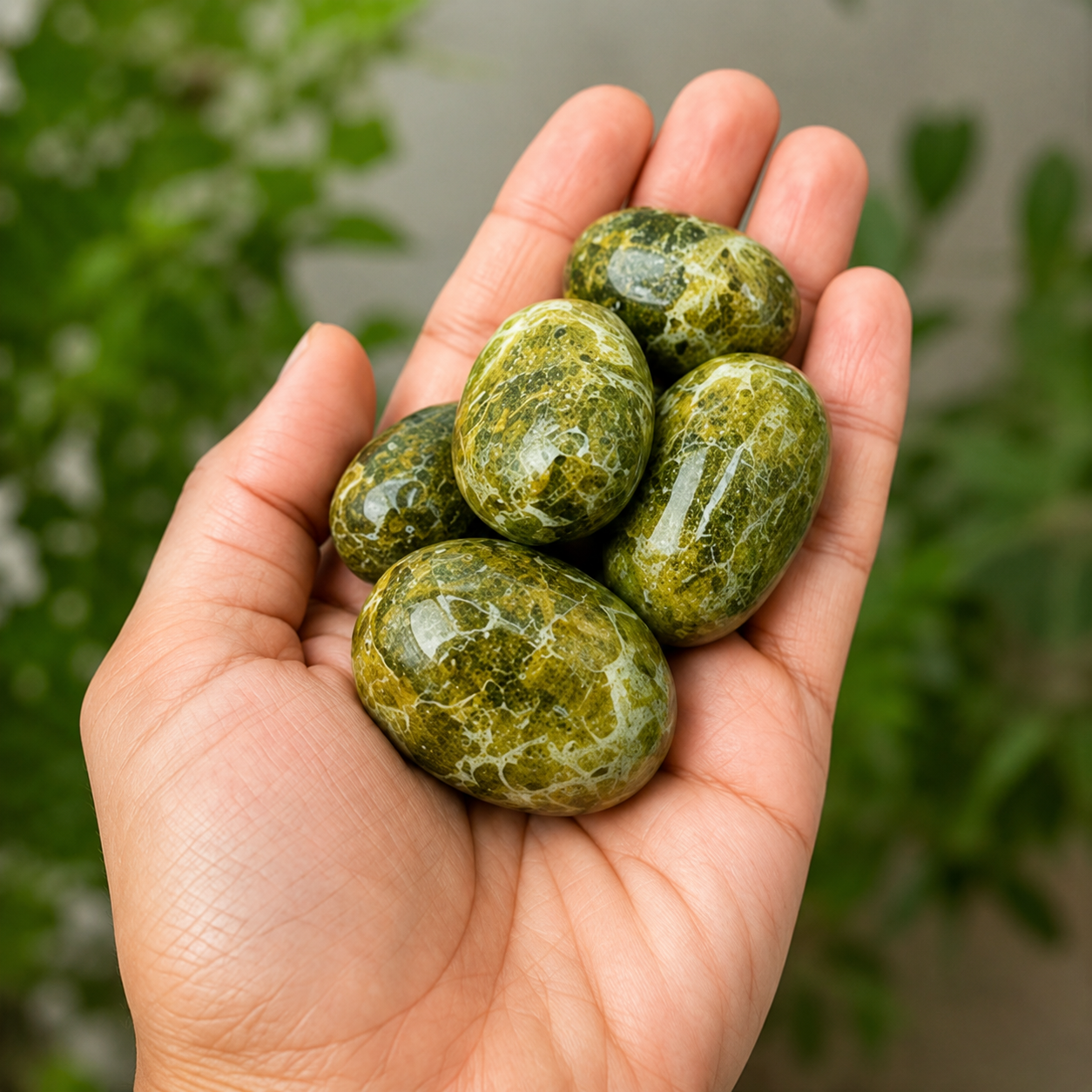 Serpentine Tumbled Crystals (Mastering Fear and Self Discovery) DestGlow