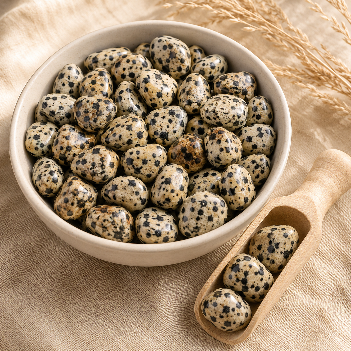 Dalmatian Jasper Tumbled Crystals (Luck And Good Fortune and Manifestation) DestGlow