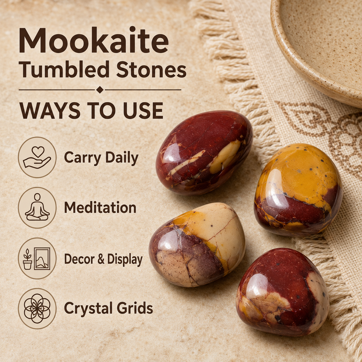 Mookaite Tumbled Crystals(Manifestation and Prosperity) DestGlow