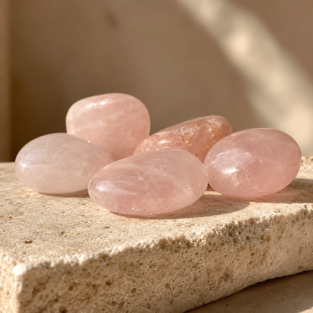 Rose Quartz Tumbled Crystals (Anxiety Relief and Relaxation) DestGlow