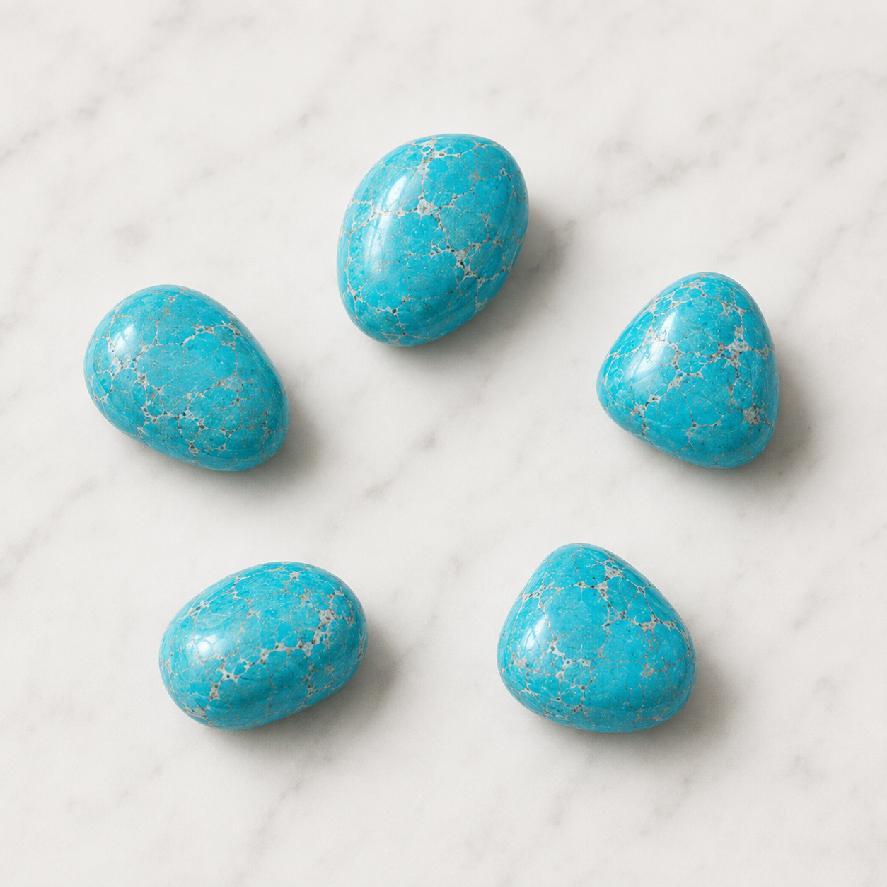 Turquoise Howlite Tumbled Crystals(Promotes Self-Realisation and Assists Creative Problem Solving) DestGlow
