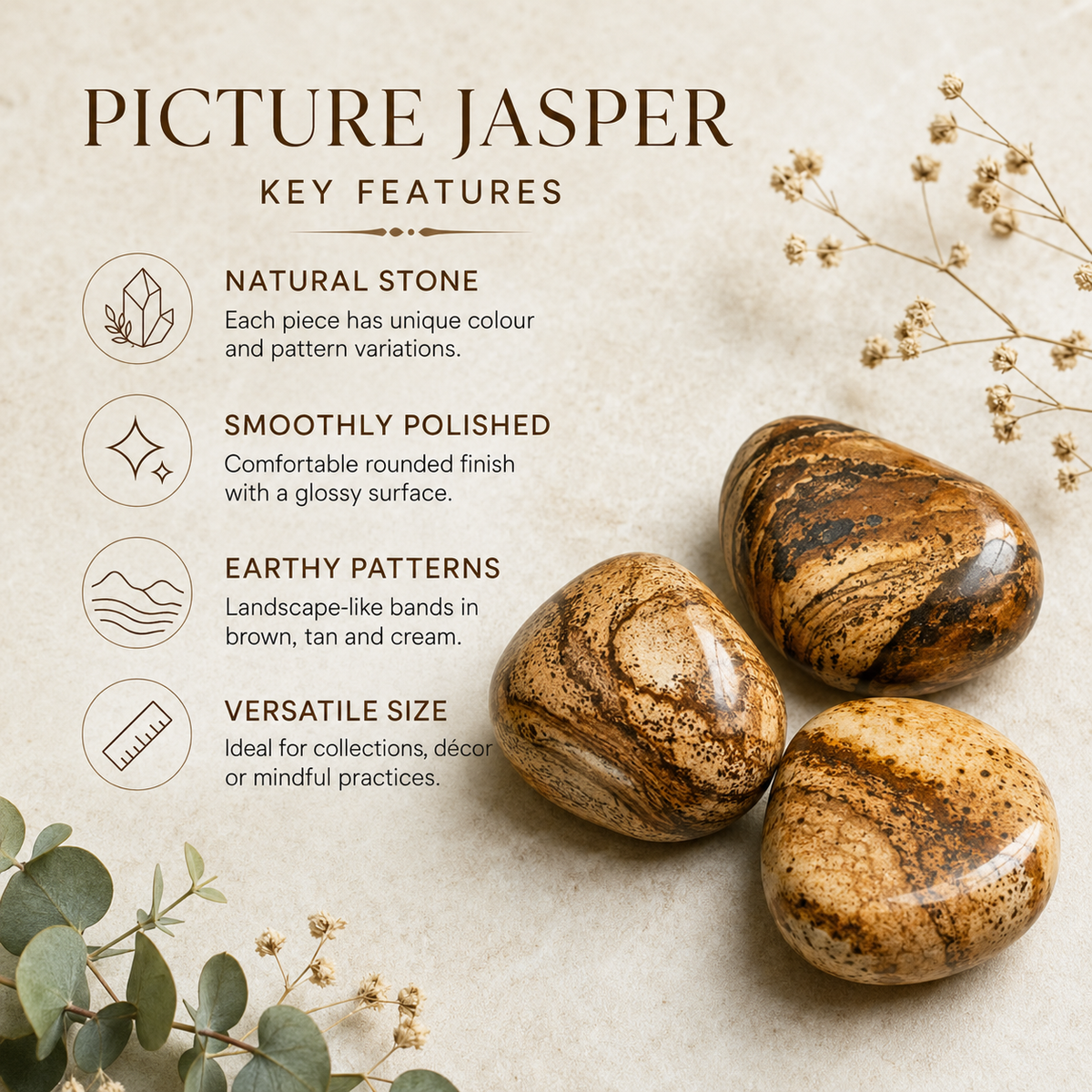 Picture Jasper Tumbled Crystals (Harmony and Visualization) DestGlow