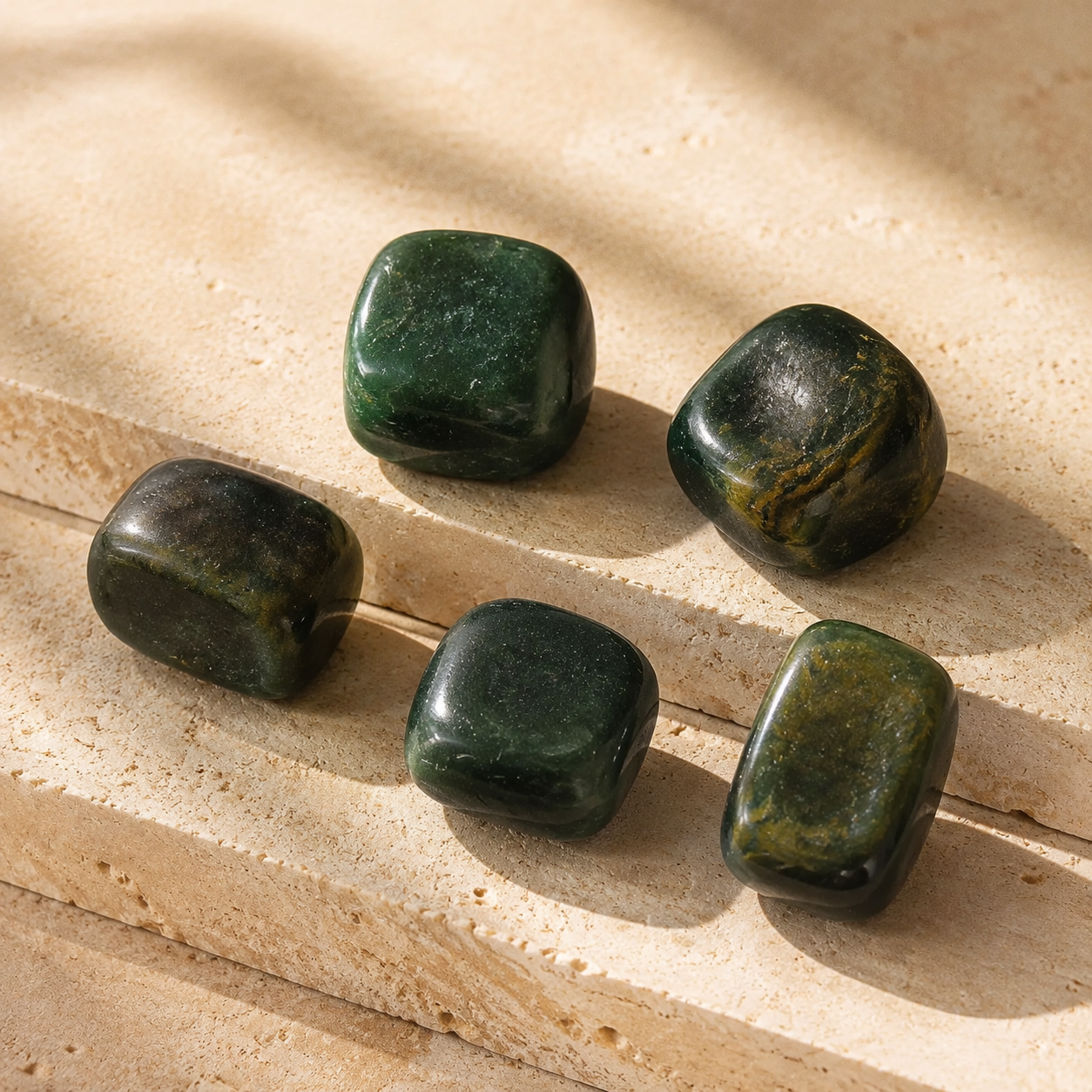 Green Jade Tumbled Crystals (Wisdom and Balance) DestGlow