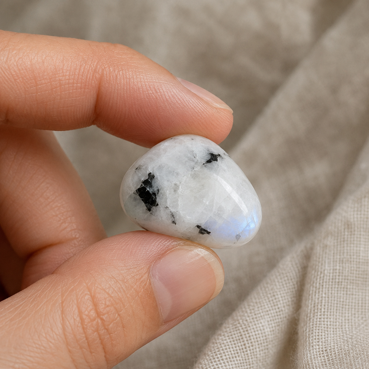 Rainbow Moonstone Tumbled Crystals For Psychic Abilities and Angelic Communication DestGlow