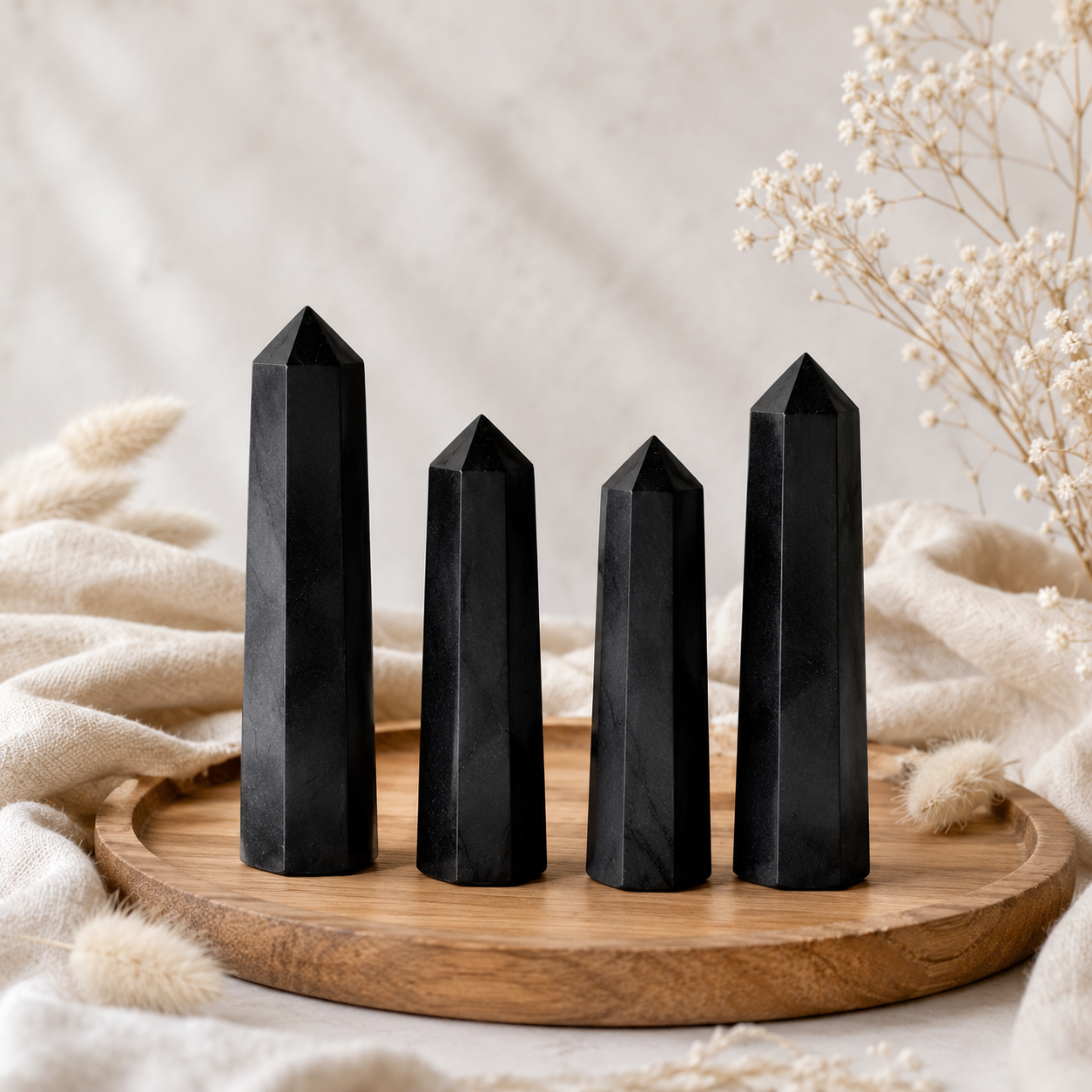 Black Shungite Tower Point (Purification and Inflammation) DestGlow