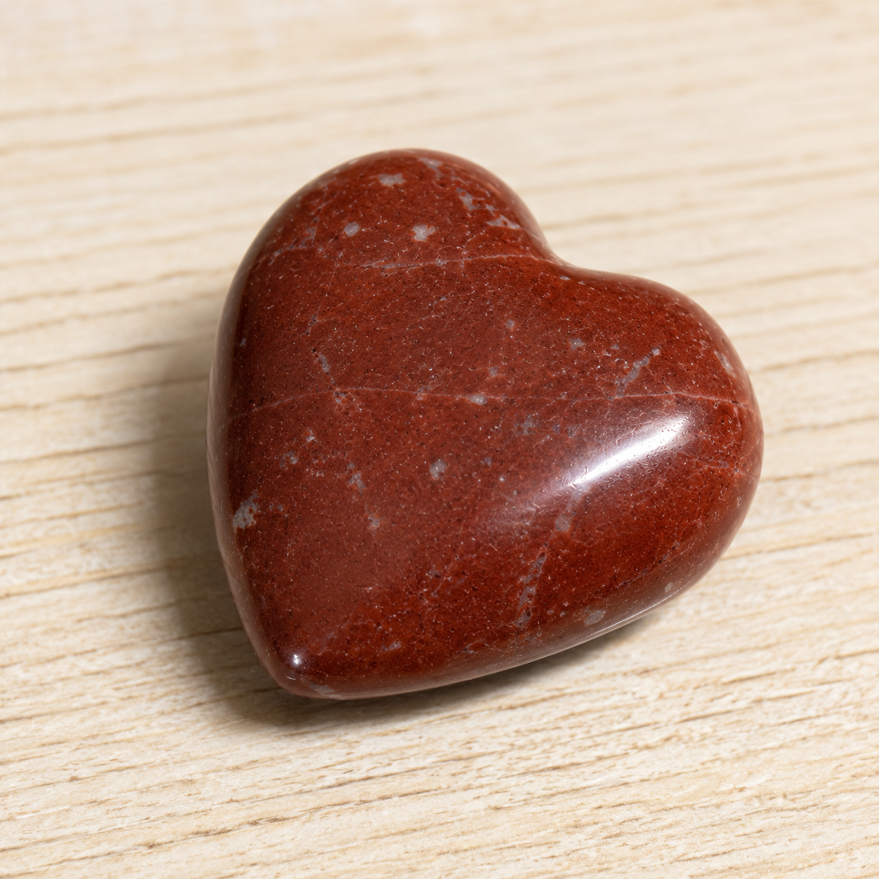 Red Jasper Heart Crystal, Puffy Mini 1 Inch Pocket Crystal Heart DestGlow